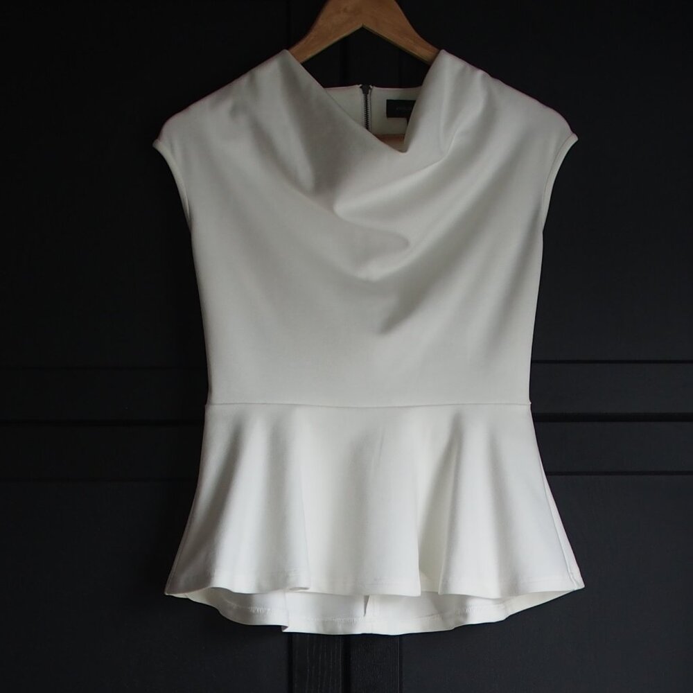 Industry 212 | Sleeveless Cowl Neck Peplum Ponte Knit Top